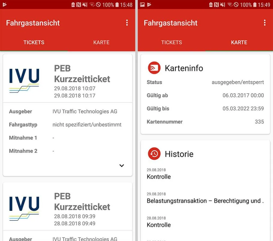 Die App eTicketinfo 2.0