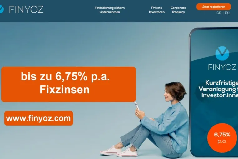 Bis zu 6,75%p.a. Fixzinsen für kurzfristige Einlagen FINYOZ www.finyoz.com Bild: Bis zu 6,75%p.a. Fixzinsen für kurzfristige Einlagen FINYOZ www.finyoz.com