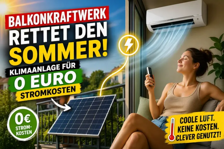 Bild: Balkonkraftwerk rettet den Sommer: Klimaanlage mit 0 Euro Stromkosten betreiben
