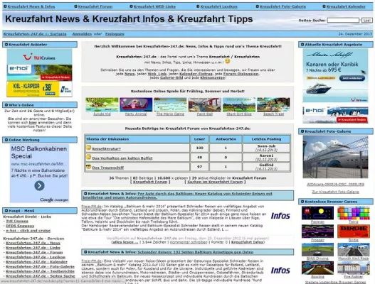 Bild: KreuzfahrtPortal Kreuzfahrten-247.de nach Relaunch wieder online