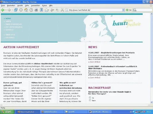Bild: Schuppenflechte: Neues Kommunikationsportal \"Aktion Hautfreiheit\"