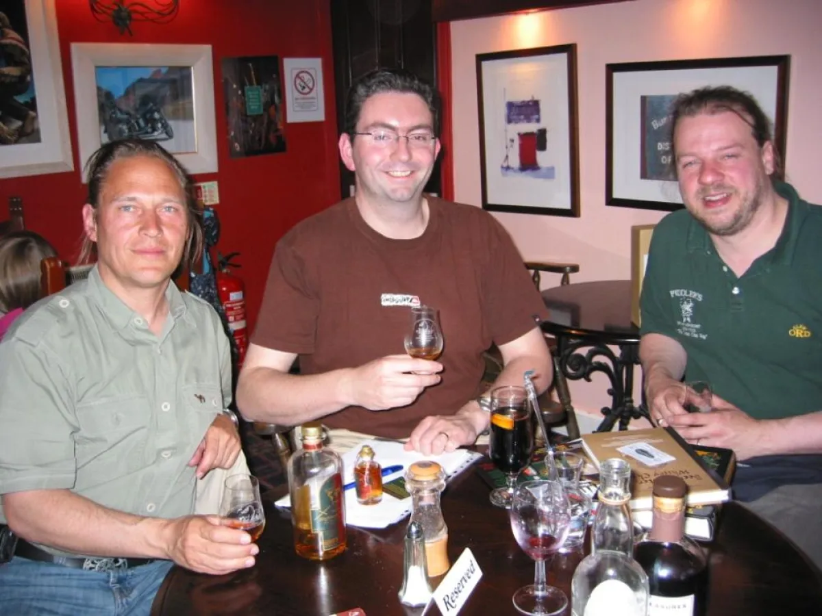 v.l.: Detlef Sommer, SWBOE, Jonny McCormick, Malt Advocate und Jon Beach, Fiddler's