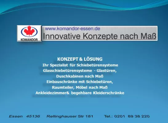 Schiebetüren nach Mass bei Komandor Essen NRW Bild: Schiebetüren nach Mass bei Komandor Essen NRW