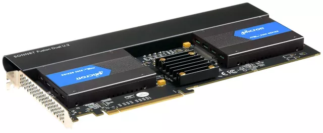 Bild: Ideal für den Mac Pro® 2019: Sonnet präsentiert die Hochleistungs-Speicherkarte Fusion™ Dual U.2 SSD PCIe®