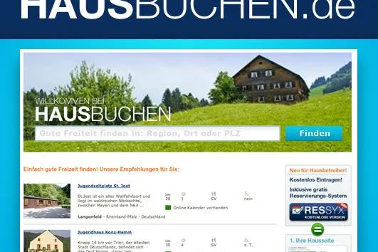 Bild: hausbuchen.de - Das neue Ferienhaus-Portal mit der kostenlosen online Reservierungs-Software RESSYX
