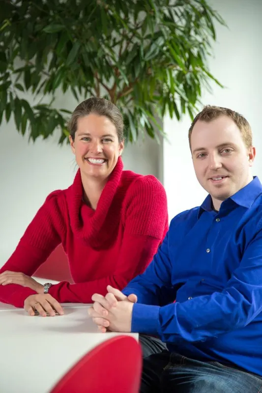 Veranstalterin Kristina Schmid und Moderator Alexander Rüffer