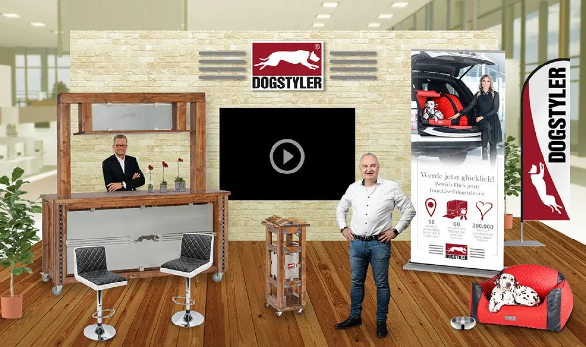 Stand DOGSTYLER(R) virtuelle Franchise Messe