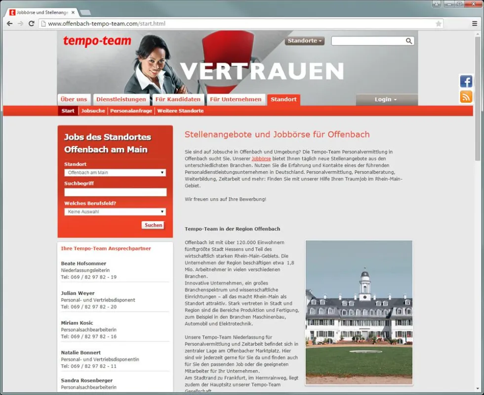 Neuer Job gesucht: Tempo Team Offenbach, Personalberatung, Personalvermittlung und Zeitarbeit