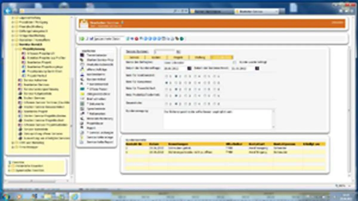 Bewertung einer Dienstleistung im Service-Modul von cierp3