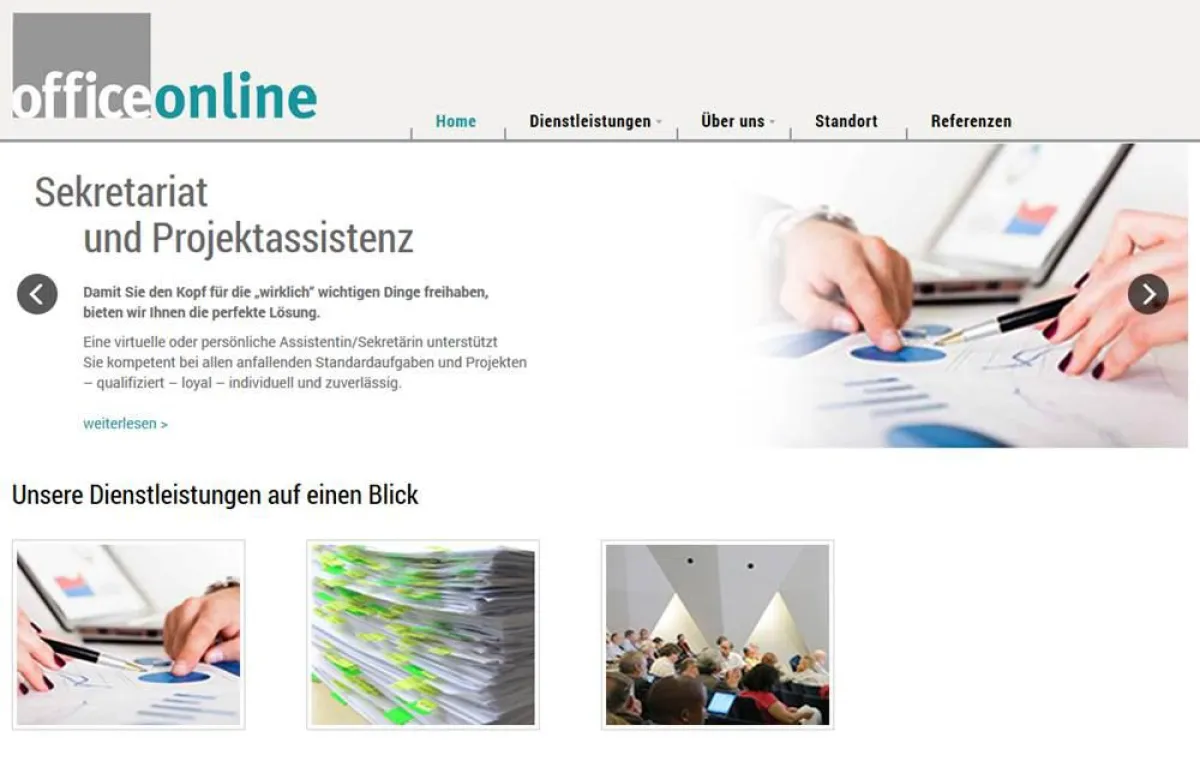 Ausschnitt Internetseite