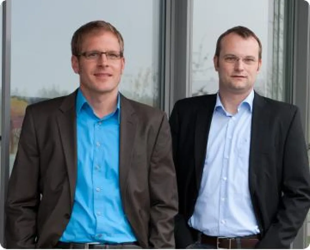 Rainer Obergrussberger und Roman Rieger, die Gründer der senswork GmbH in Rosenheim