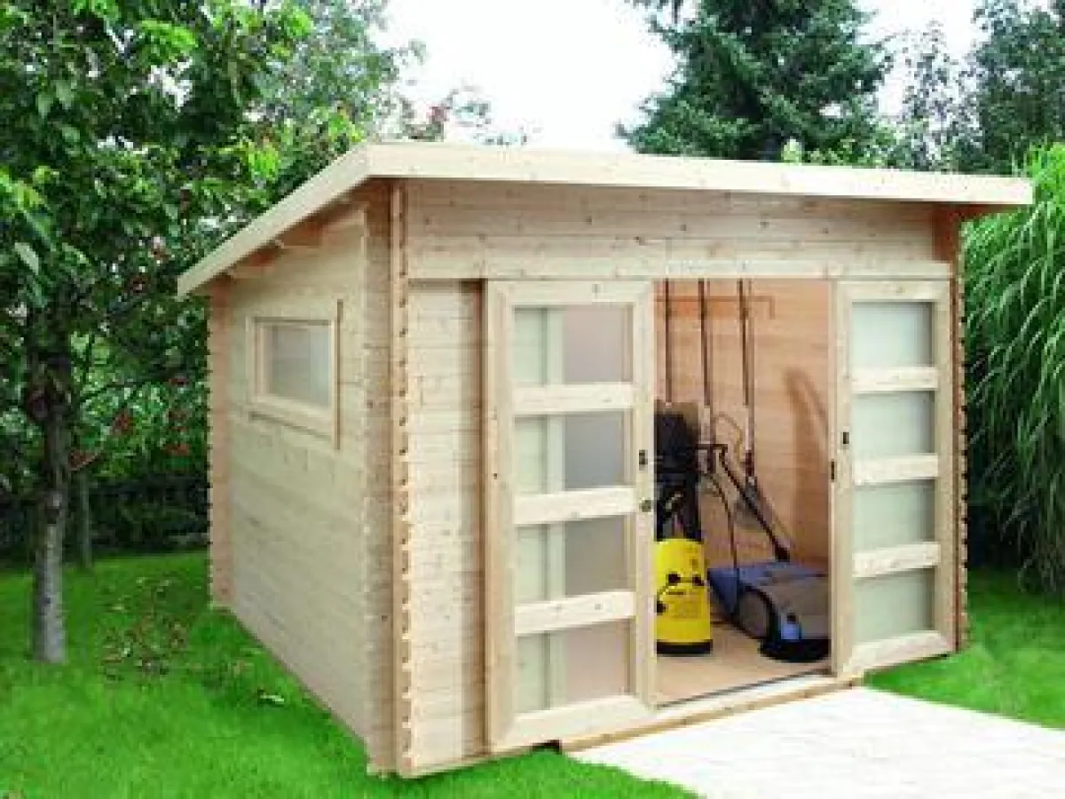 Gartenhaus mit ansprechendem Pultdach.