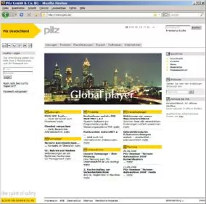 Weltmarktführer Pilz präsentiert sich mit neuem Unternehmensportal im Internet Bild: Weltmarktführer Pilz präsentiert sich mit neuem Unternehmensportal im Internet