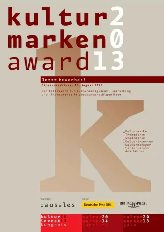 Achter Kulturmarken-Award mit 27-köpfiger Expertenjury Bild: Achter Kulturmarken-Award mit 27-köpfiger Expertenjury