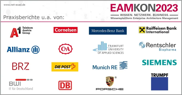17. EAMKON - Die größte unabhängige Wissensplattform Enterprise Architecture Management in D-A-CH Bild: 17. EAMKON - Die größte unabhängige Wissensplattform Enterprise Architecture Management in D-A-CH