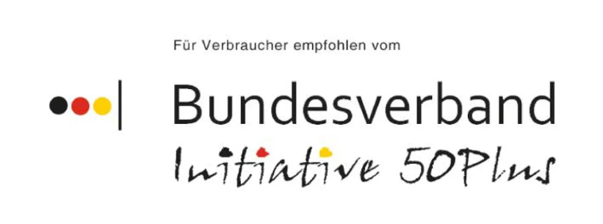 Logo Verbraucherempfehlung Bundesverband Initiative 50Plus