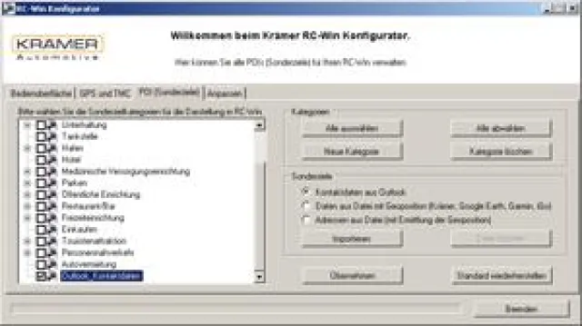 RC-Win 2.5 - Mobile Navigations-Software importiert nun auch Outlook-Adressen als POI-Fahrtziel Bild: RC-Win 2.5 - Mobile Navigations-Software importiert nun auch Outlook-Adressen als POI-Fahrtziel