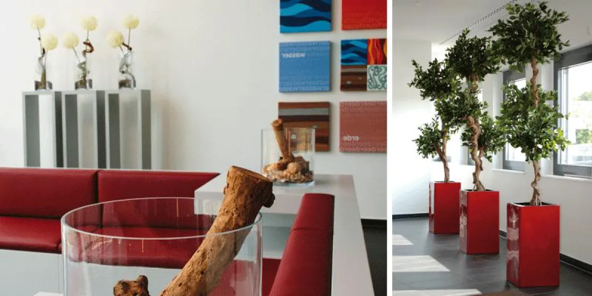 Bürosphären-Dekoration im Empfangsbereich