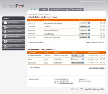 Bild: Sie haben Kanzleipost  - Mandantenakten komfortabel online verwalten