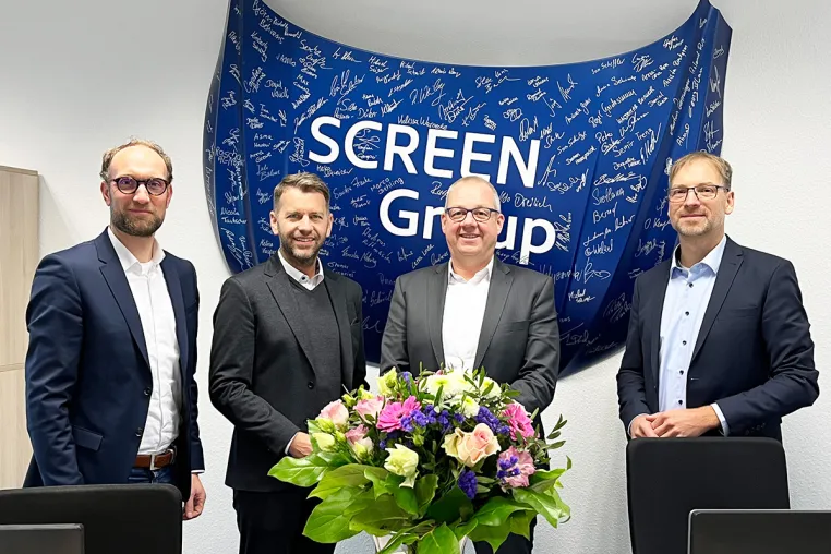 Bild: Oberbürgermeister Dennis Weilmann besucht Screen GmbH