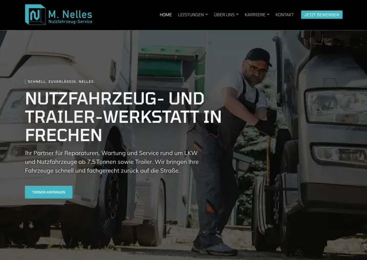 Bild: M. Nelles setzt auf Website von Dunkel Design