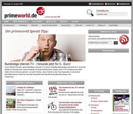 Bild: primeworld.de - Neues Consumer Weblog für Premium-Online-Angebote