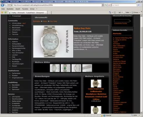Luxusuhren auf TrustedWatch - Die Rolex Day Date in Platin Bild: Luxusuhren auf TrustedWatch - Die Rolex Day Date in Platin