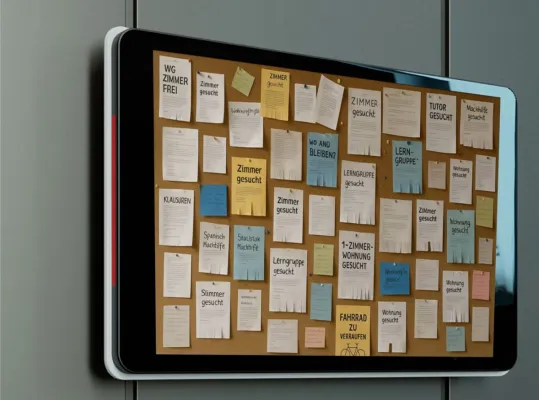 Bild: Das digitale Schwarze Brett optimiert die Organisation in Bildungseinrichtungen