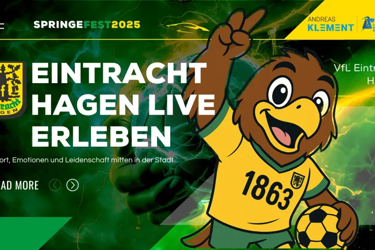 Bild: Eintracht Hagen präsentiert seine Leistungsteams auf dem Springefest – Moderation durch Andreas Klement