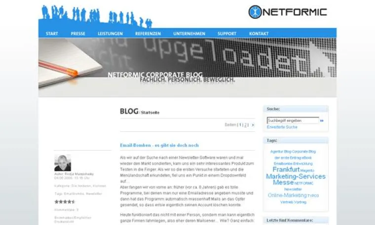 Bild: Wir bloggen - im neuen Corporate Blog der Internet-Agentur NETFORMIC