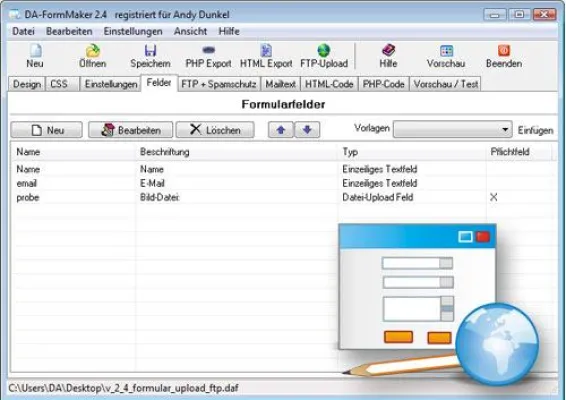 DA-FormMaker 2.4 - Professionelle Web-Formulare ganz einfach selbst gemacht Bild: DA-FormMaker 2.4 - Professionelle Web-Formulare ganz einfach selbst gemacht