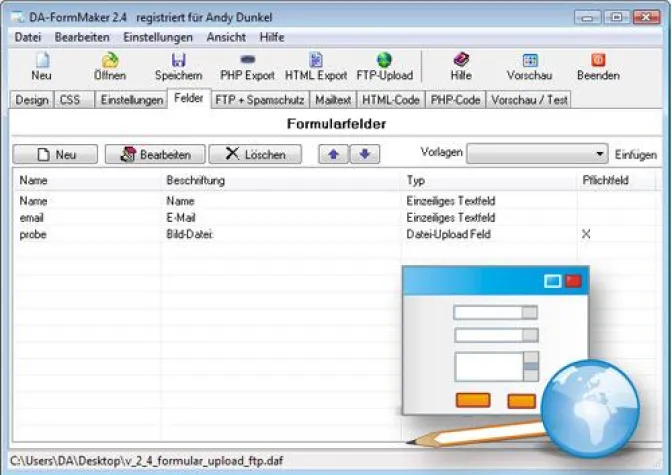 Bild: DA-FormMaker 2.4 - Professionelle Web-Formulare ganz einfach selbst gemacht