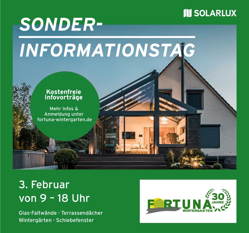 Fortuna Wintergarten veranstaltet Infotag mit  Wintergartennacht