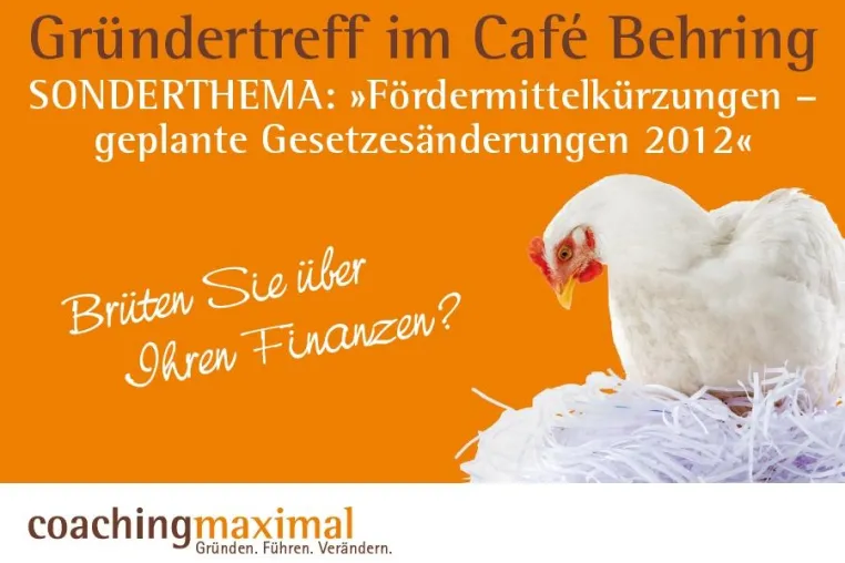 Bald deutlich weniger Zuschüsse für Existenzgründer? Der Berliner Gründertreff im Café Behring informiert Bild: Bald deutlich weniger Zuschüsse für Existenzgründer? Der Berliner Gründertreff im Café Behring informiert