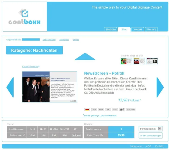 Erster deutscher unabhängiger Content-Store für Digital Signage Bild: Erster deutscher unabhängiger Content-Store für Digital Signage