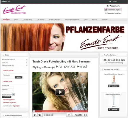 Bild: Friseursalon Haute Coiffure Ernesto Ernst aus Hamburg mit neuer Homepage und Webshop