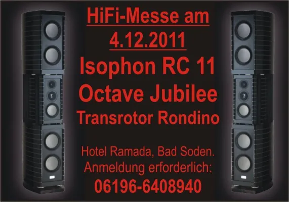 Bild: DR. GAUDER ISOPHON STELLT BERLINA RC11 am 4.12.2011 im Hotel Ramada Bad Soden zusammen mit HOUSE-OF-HIFI vor