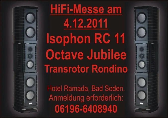 Bild: DR. GAUDER ISOPHON STELLT BERLINA RC11 am 4.12.2011 im Hotel Ramada Bad Soden zusammen mit HOUSE-OF-HIFI vor