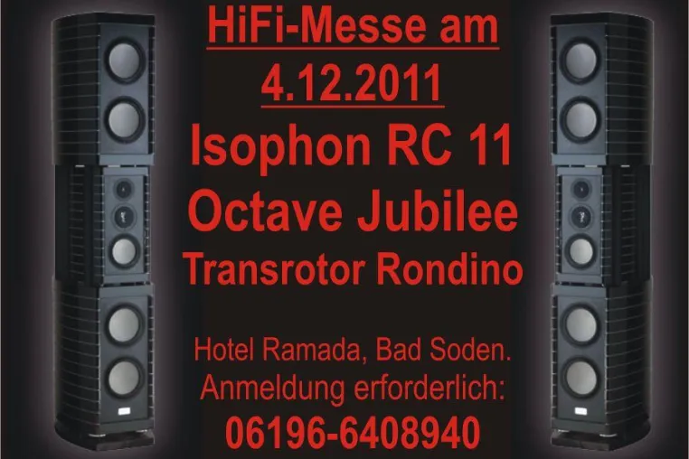 Bild: DR. GAUDER ISOPHON STELLT BERLINA RC11 am 4.12.2011 im Hotel Ramada Bad Soden zusammen mit HOUSE-OF-HIFI vor