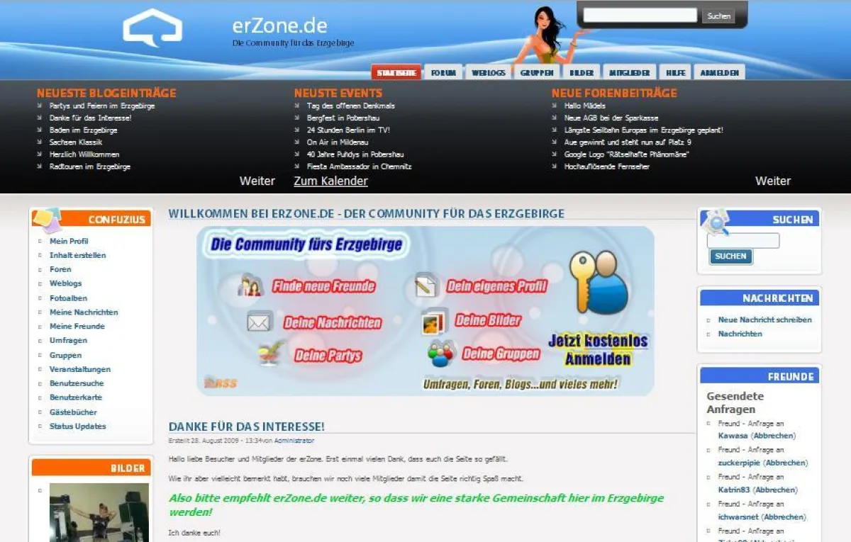 Startseite der Community