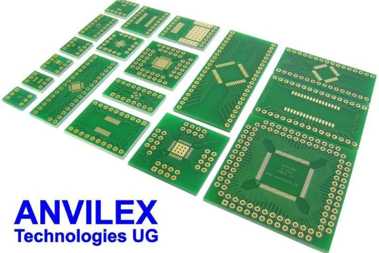 Leichte Adaptierung von Bauelementen mit Hilfe von SMD- und THT-Adaptern. Bild: Leichte Adaptierung von Bauelementen mit Hilfe von SMD- und THT-Adaptern.