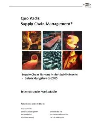 Internationale Marktstudie Supply Chain Planung in der Stahlindustrie - Entwicklungstrends 2015 Bild: Internationale Marktstudie Supply Chain Planung in der Stahlindustrie - Entwicklungstrends 2015