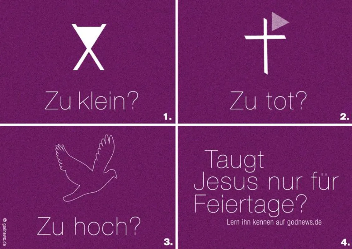Die Einladung zum godnews-Adventskalender: regt zum Nachdenken an und ist gleichzeitig Teaser und e-card.