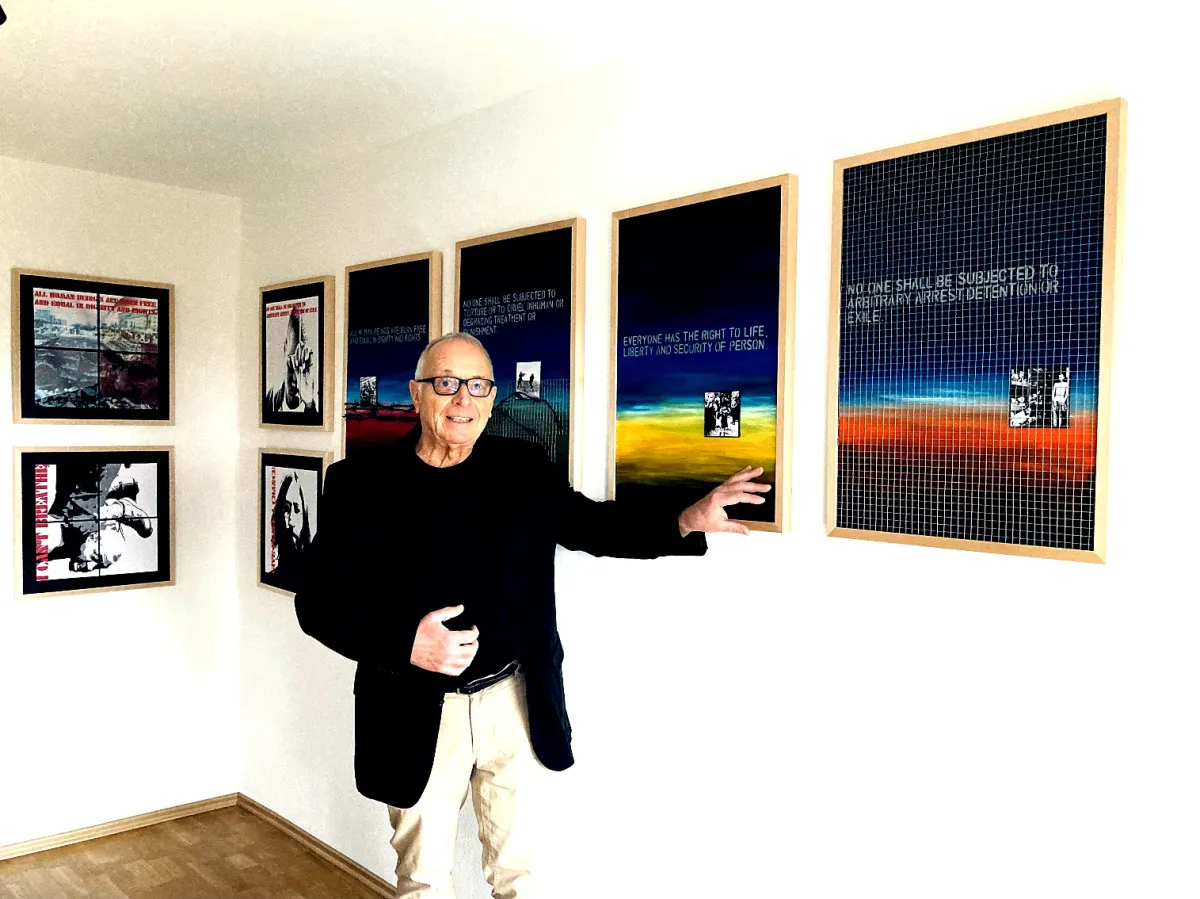 Theo Hues in der Galerie 22, Bad Nauheim (© Sonja Justkowiak)