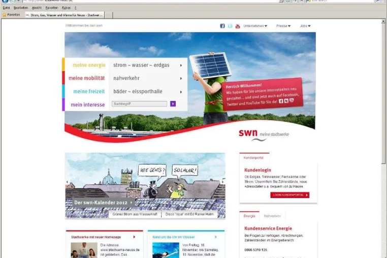 Bild: Internetagentur kernpunkt GmbH realisiert serviceorientierten Internetauftritt der Stadtwerke Neuss