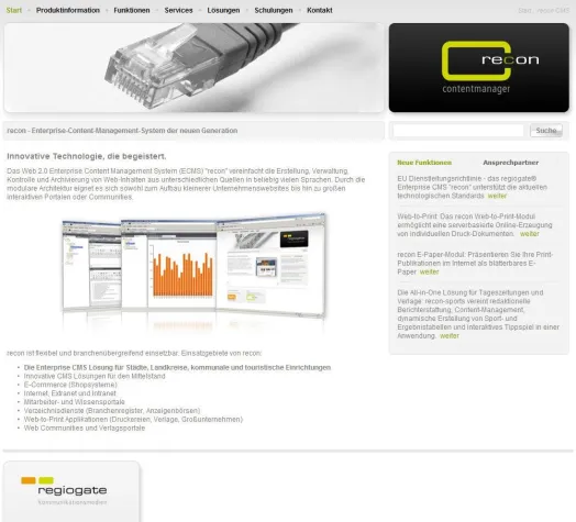 Bild: recon CMS - Innovative Technologie, die begeistert.