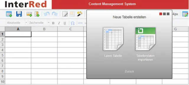 Neuer Tabellendesigner für das Content Management und Redaktionssystem InterRed Bild: Neuer Tabellendesigner für das Content Management und Redaktionssystem InterRed