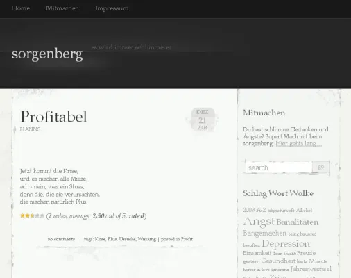 Bild: Neuer Weblog sorgenberg.de hat Hochkonjunktur