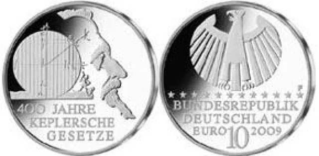 Bild: Deutsche 10-Euro-Silber-Gedenkmünze würdigt den berühmten Astronom Johannes Kepler
