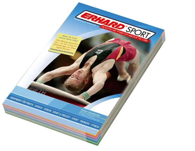 Bild: Die Waschmaschine für Handbälle oder der Miniboxring für Fitness – der Erhard Sport Katalog bringt Innovation